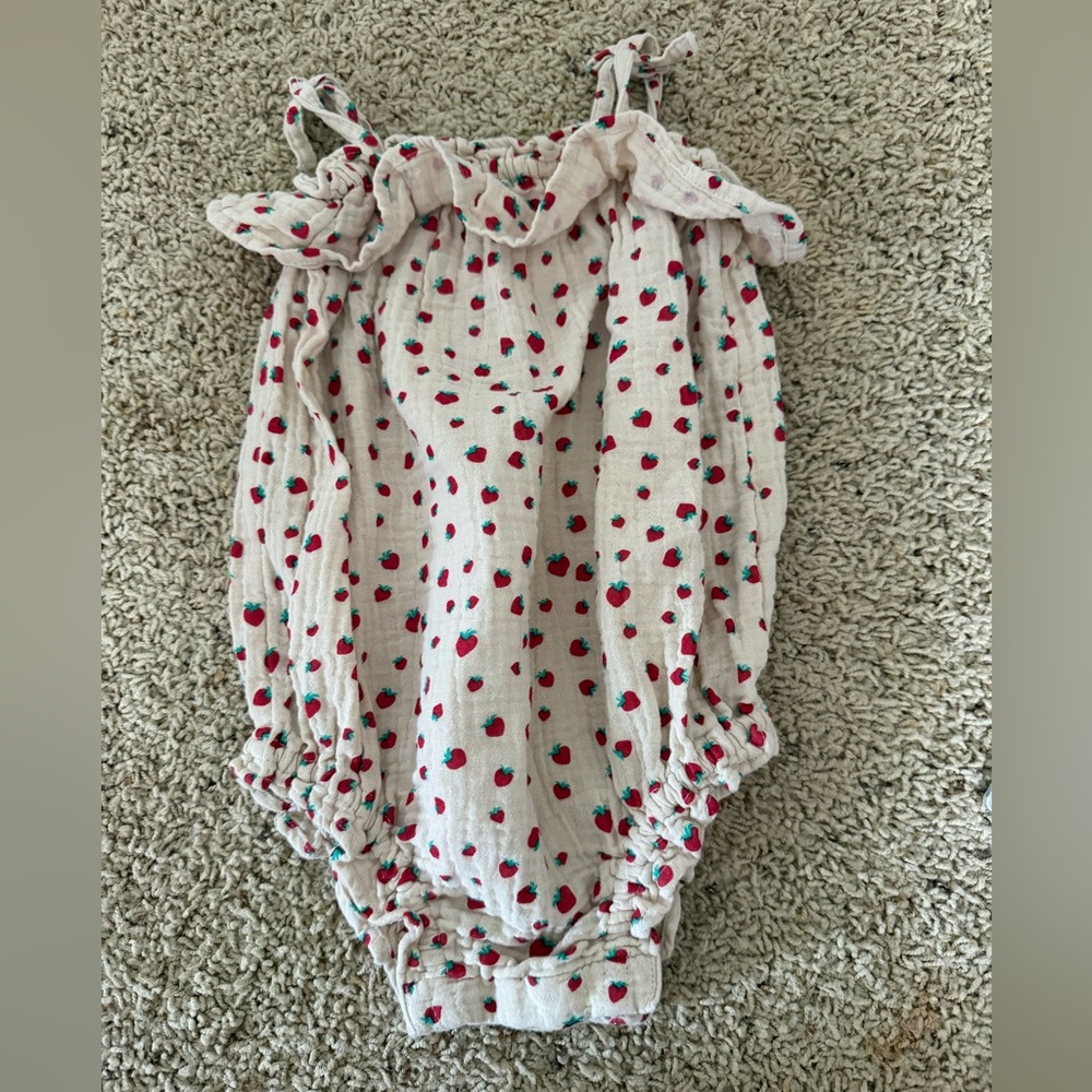 Strawberry Print Baby Romper